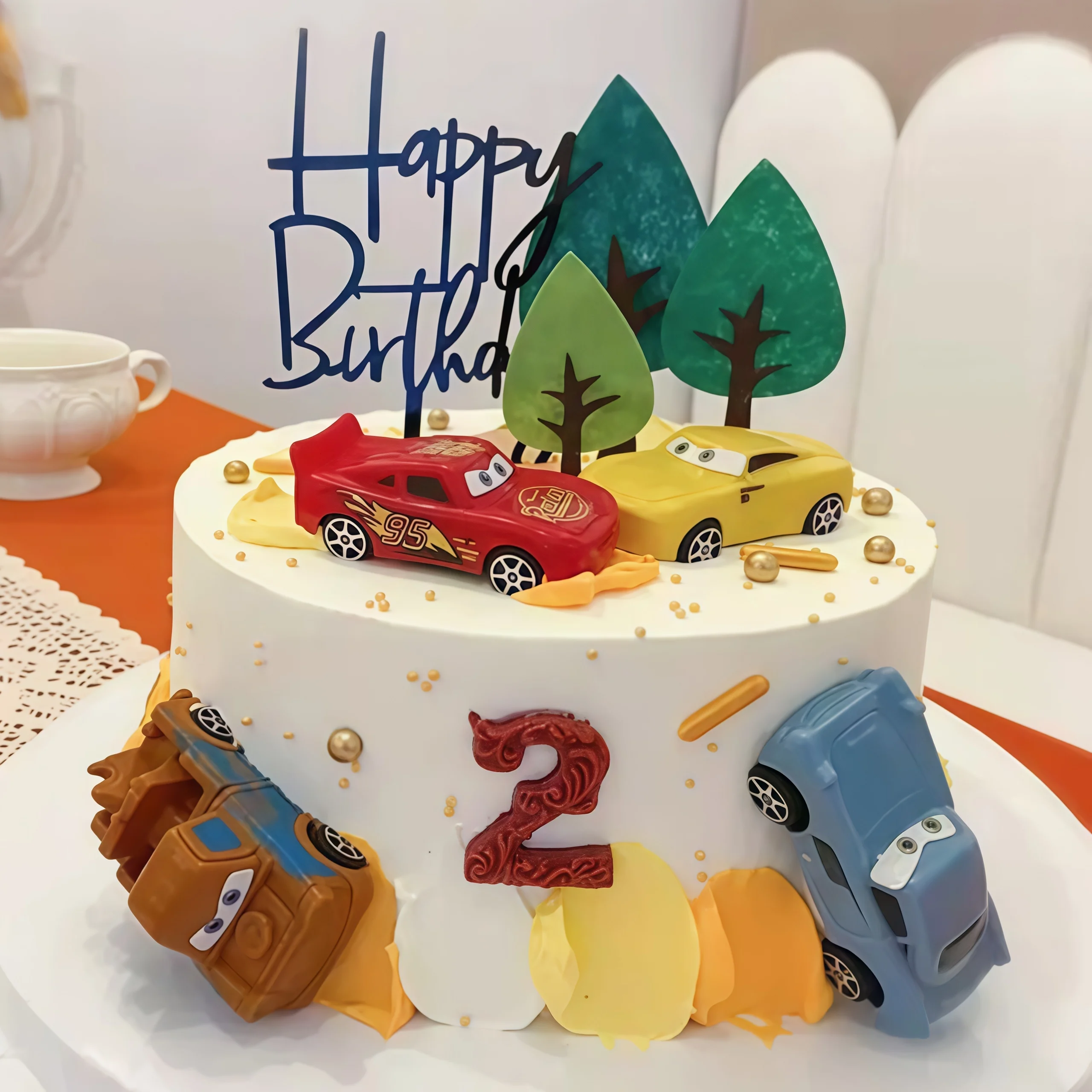 Lighting Mcqueen Birthday Decor - 4 Stück Lightning Cars Happy Birthday