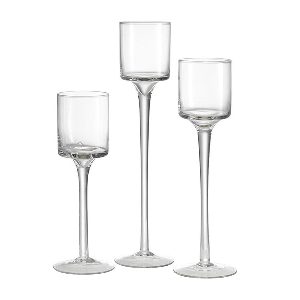 Office Lighting Decor - 1 Set Premium-Glashalter für Stumpenkerzen, Teelichter,