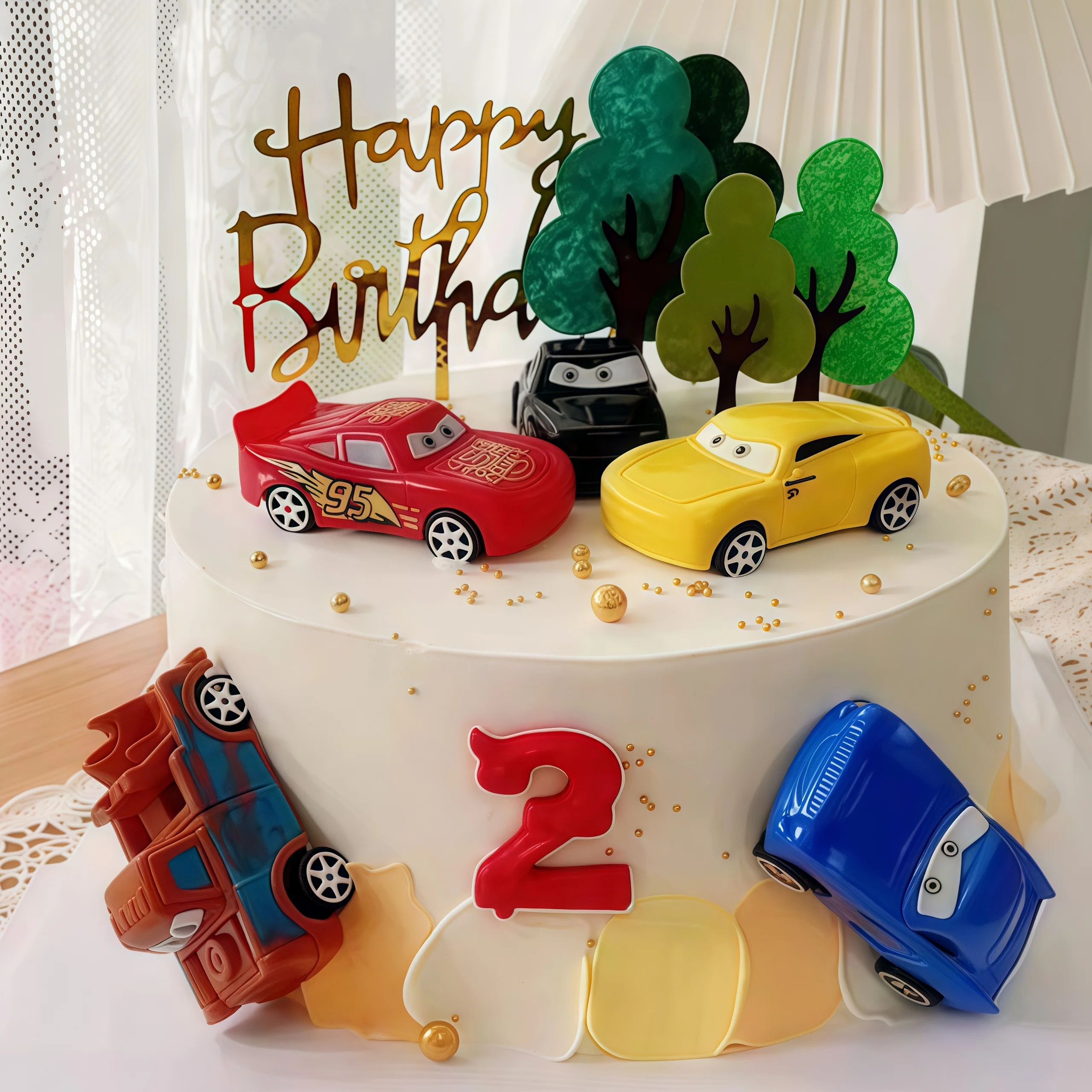 4 Stück Lightning Cars Happy B – Lighting Mcqueen Birthday Decor Bewertung und Preis