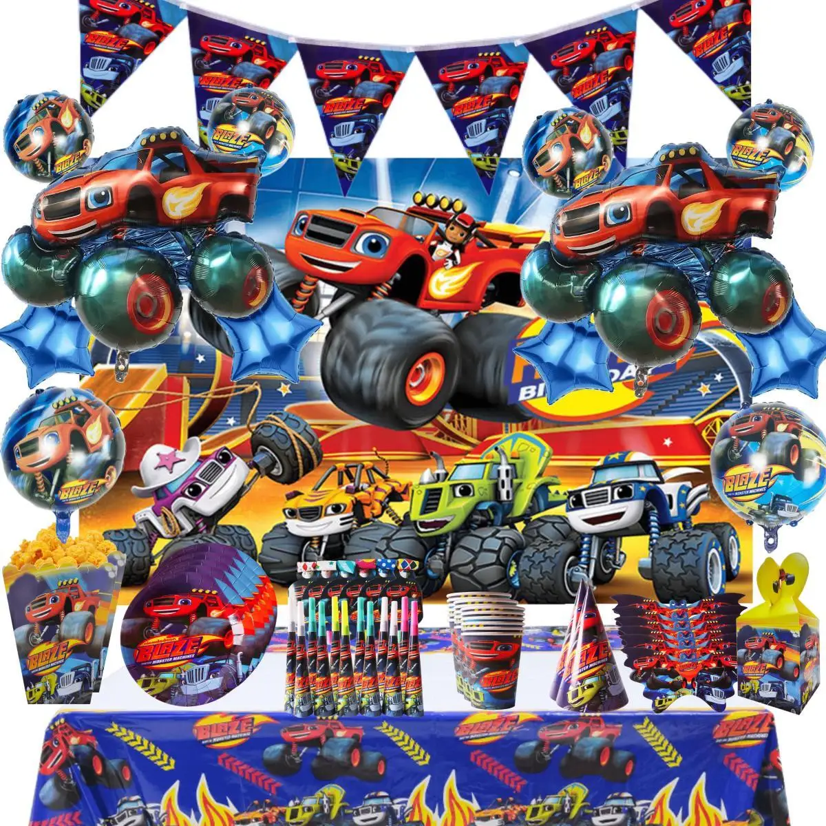 Cartoon Blaze und die Monster  – Lighting Mcqueen Birthday Decor Bewertung und Preis
