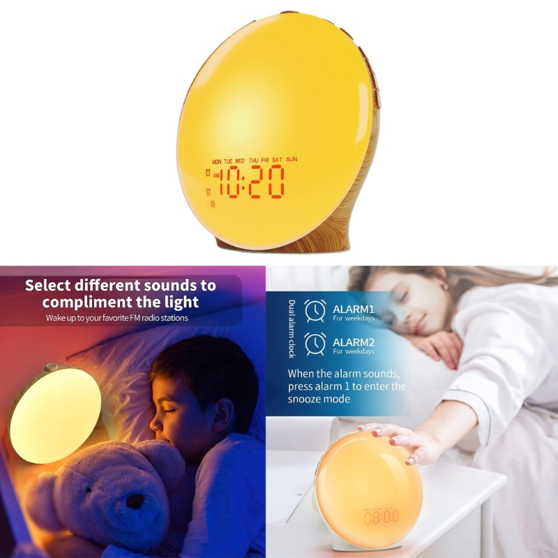 Vollbild -LED -Aufwach -Holzkö – Lighting Decor Sunrise Bewertung und Preis