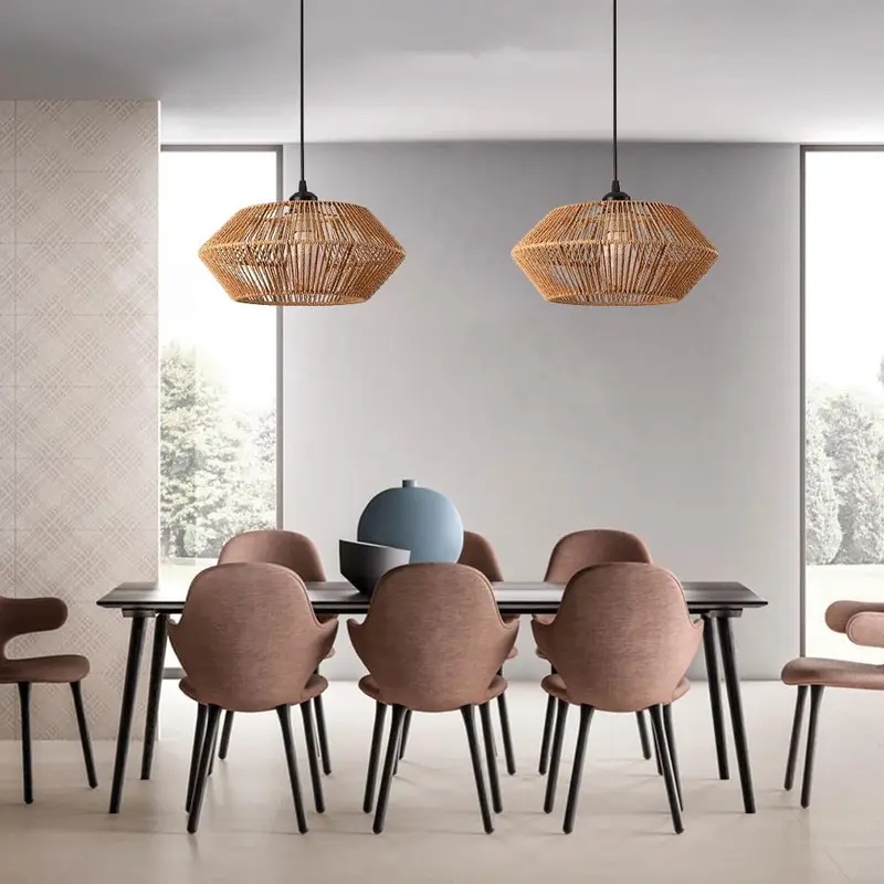Boho Rattan Geflochtene Pendel – Geometric Lamp Shade Bewertung und Preis