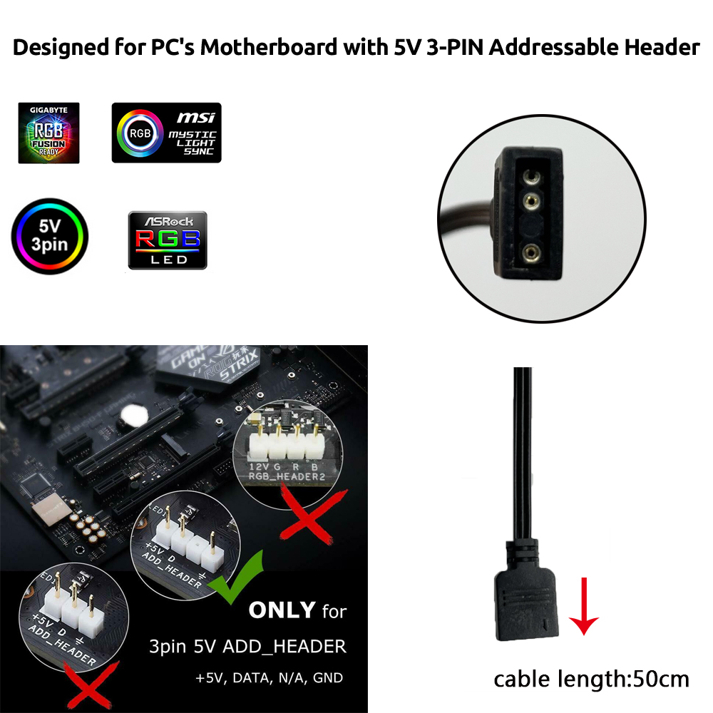 5V ARGB 3-Pin-Anschluss für As – Ambient Led Strip Bewertung und Preis