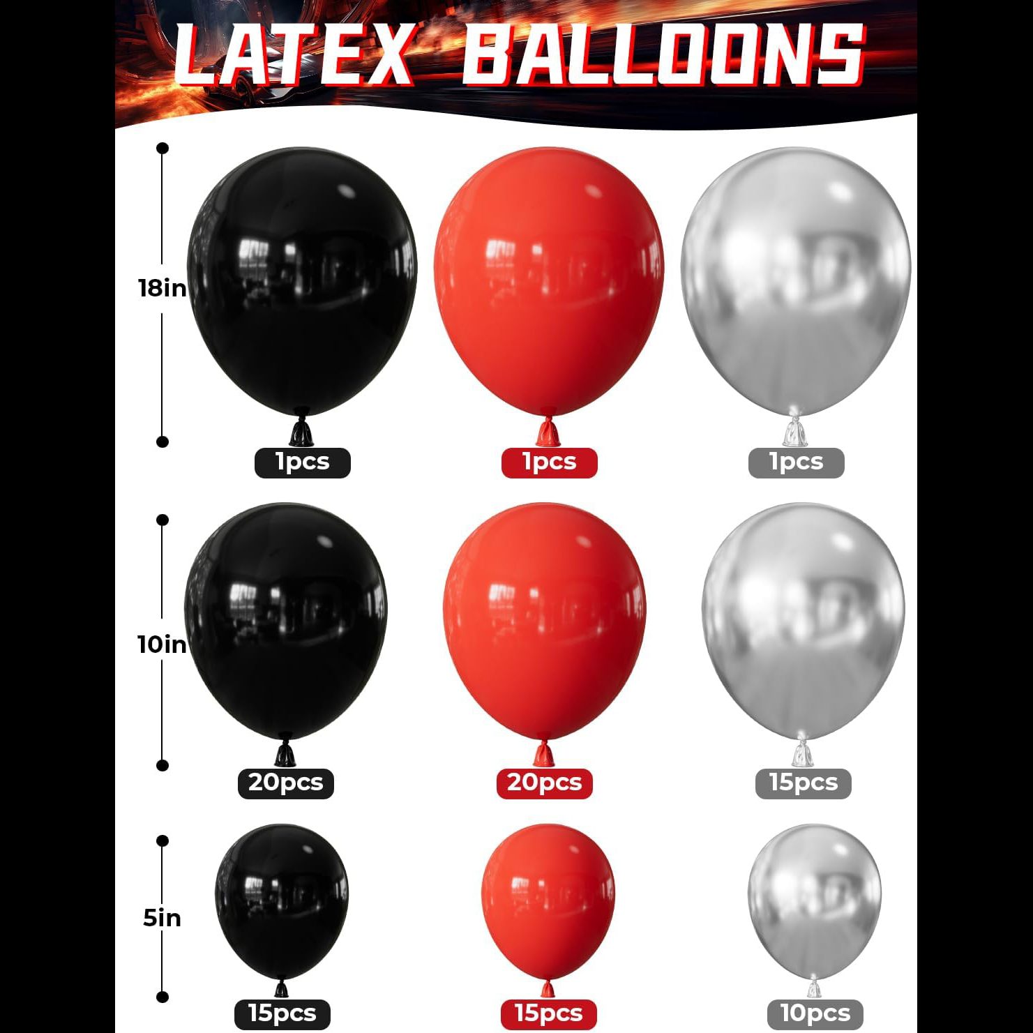 Rennwagen-Ballonbogen-Girlande – Lighting Mcqueen Birthday Decor Bewertung und Preis