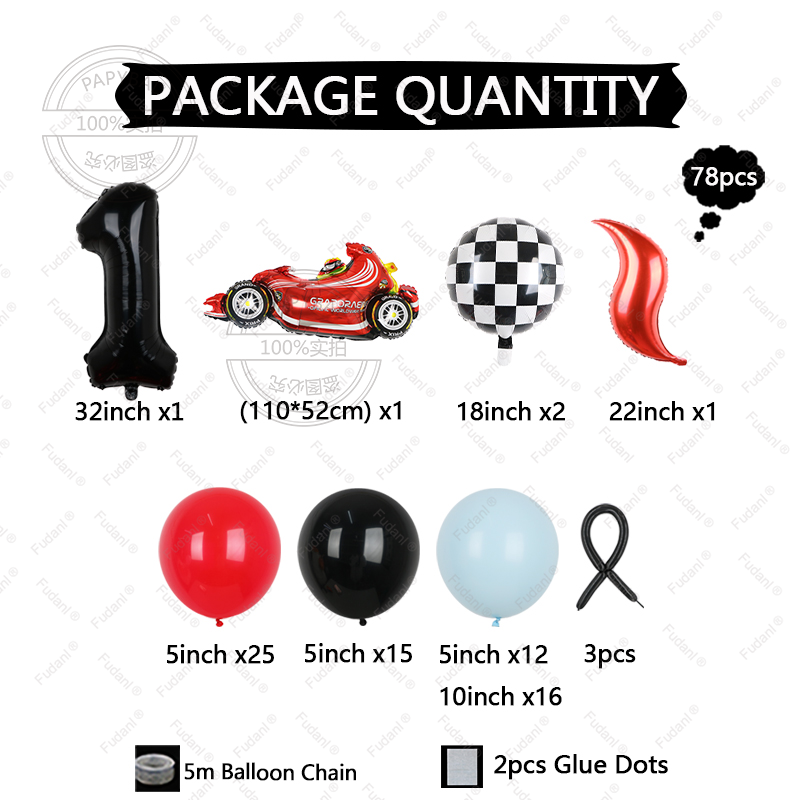 78-teiliges Rennwagen-Themen-A – Lighting Mcqueen Birthday Decor Bewertung und Preis