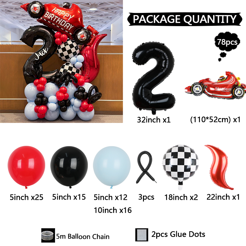 78-teiliges Rennwagen-Themen-A – Lighting Mcqueen Birthday Decor Bewertung und Preis